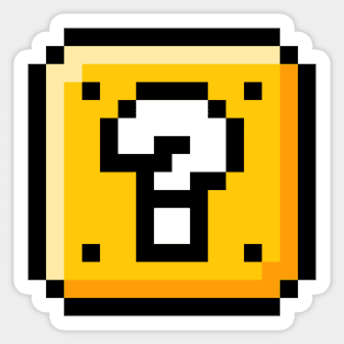 Retro Pixel Art Surprise Block 1980s Gaming Sticker